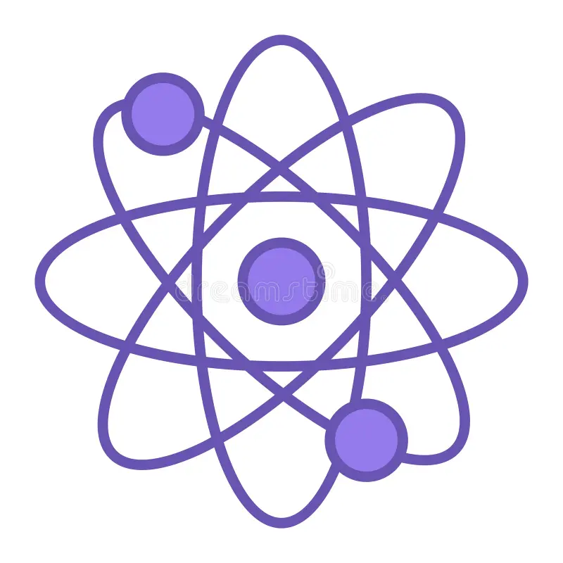 physics color icon atom vector science education concept 327968859